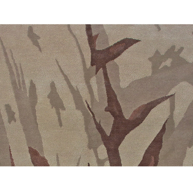 Abstract Area Rug in Brown/Beige, Rectangle 6' x 9'