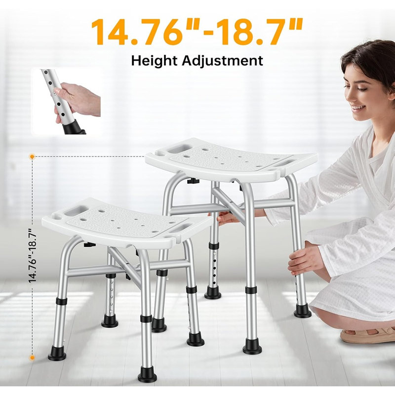 Shower Chair For Inside Shower(500Lb), FSA/HSA Eligible 5 Height...