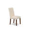 Ensemble de table de salle à manger 5 pièces moderne comprenant une table ronde en bois avec piédestal et 4 chaises Parson rembourrées en tissu crème, acajou-1998371005-1998370977-1998370976