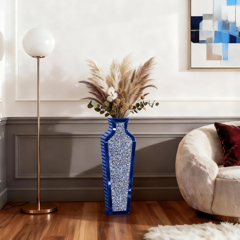 Vase de plancher en verre DeGrailly, Bleu