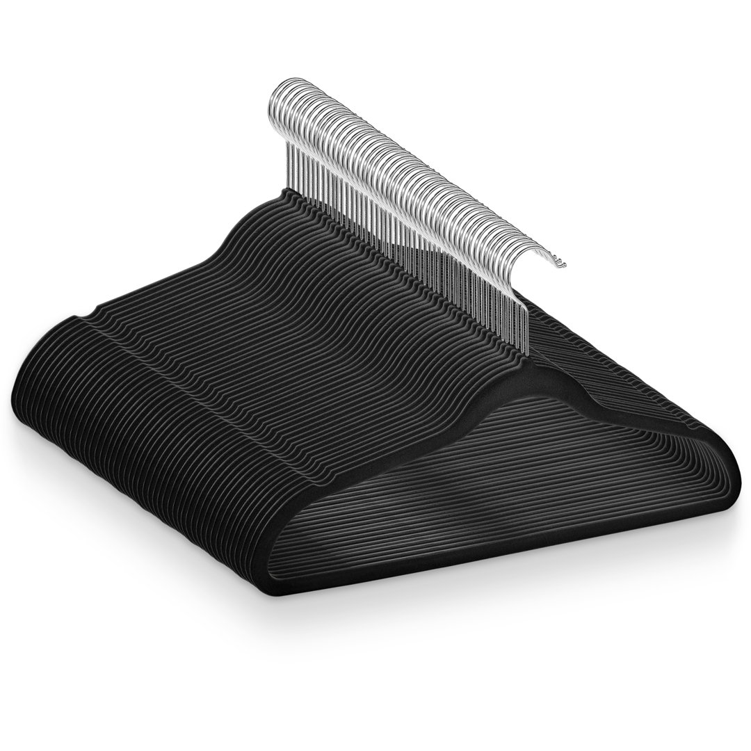  Velvet Non-slip Clothing Hangers Casafield Color: Black Pack Size: 50