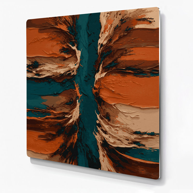 Abstract Landscape 95 Black Metal Wall Art, 16" H x 16" W