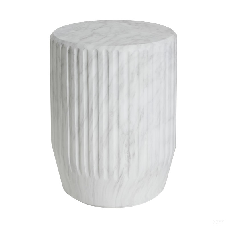 Table d'appoint d'extérieur sculptée Cicci, Blanc