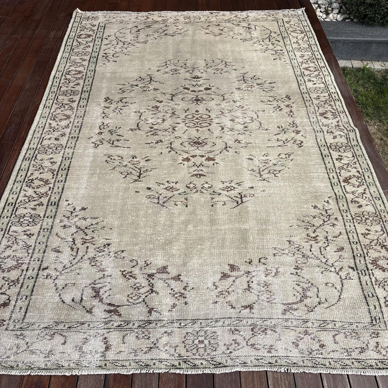 Grand tapis turc vintage en laine turque Oushak pour ajouter une esthétique rustique à votre salon