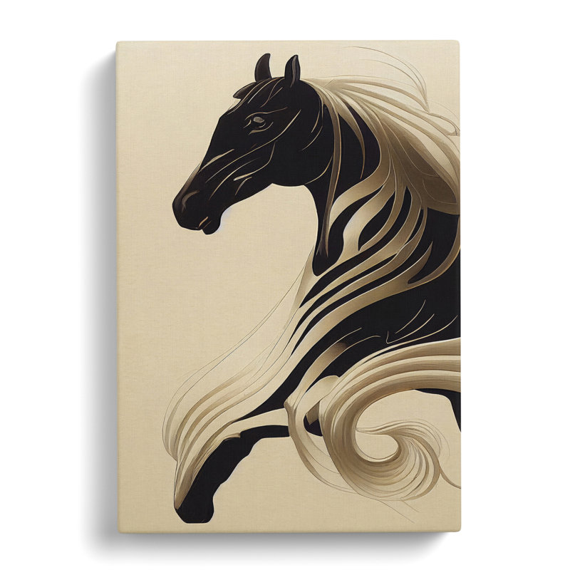 Art Nouveau Horse No.5 - Wrapped Canvas, 50cm H x 35cm W x 3cm D