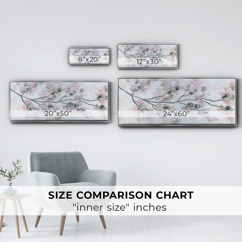 Cherry Blossoms- Framed Canvas, 24" H x 60" W