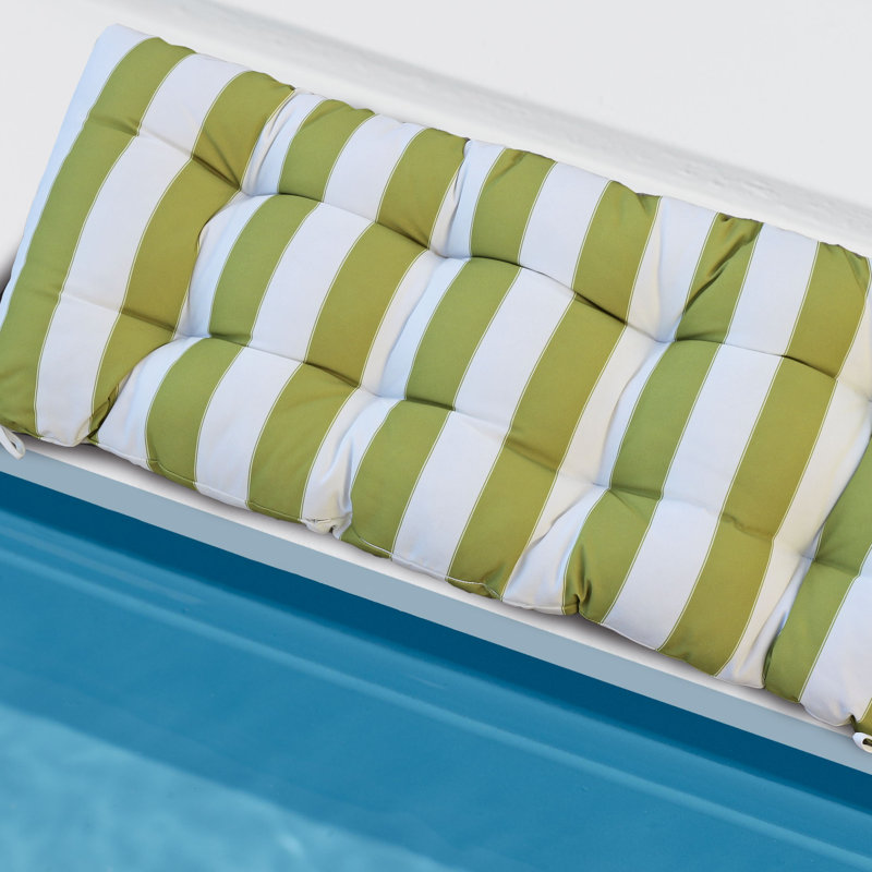 Outdoor Bench Cushions, Striped, Green