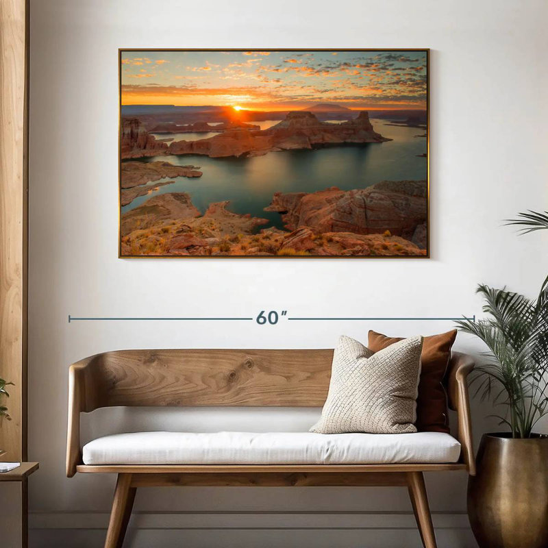 Gunsight Sunrise, 46" X 31", Floating Frame Gold