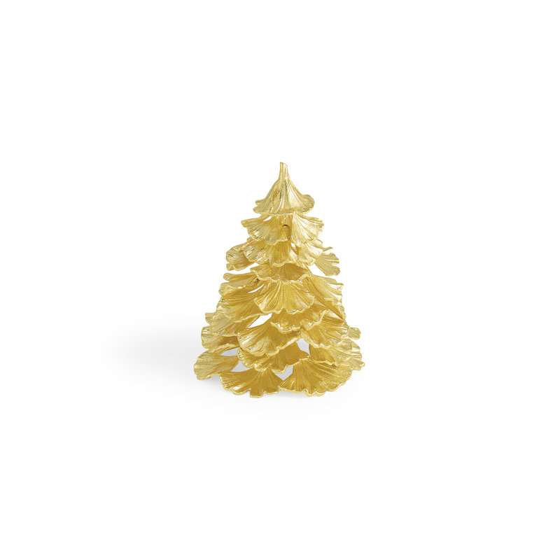 Ginkgo Gold Christmas Tree, 6" H