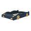 Lit plateforme de voiture de course en bois massif avec garde-corps, espace de rangement et roues-684902931-684902934