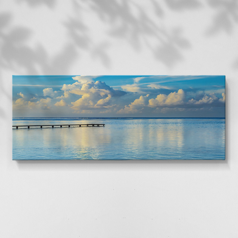 Sunrise Dock - Toile tendue avec châssis - Prêt à accrocher, H 12 po x l 30 po