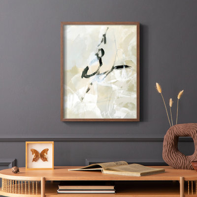 Scribble Veil I Framed Print - Solid Wood
