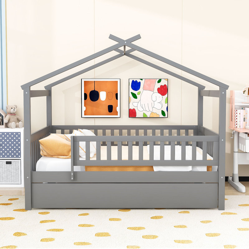 Hymera Canopy Daybed by Harper Orchard, Gray, Full / Double