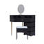 Ensemble de coiffeuse de style moderne avec lumières à DEL, miroir de maquillage et prise de courant pour ensemble de commode d'angle-179985729