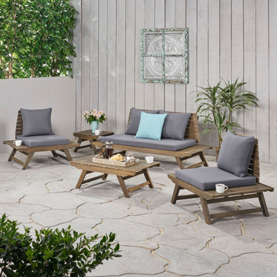 Aticus 5 Piece Sofa Seating Group with Cushions by George Oliver