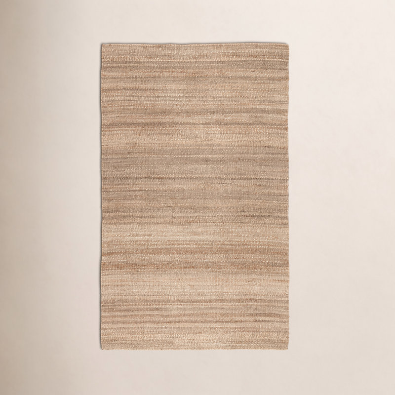 Rhein Natural Solid Tan Area Rug (5'X8'), Rectangle 10' x 14'