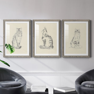 " House Cat I " 3 - Pieces Painting Print