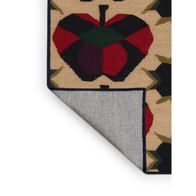  Tapis lavable à motif de pomme et d'étoiles d'Afrique, Rectangulaire 8 pi x 10 pi