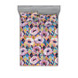 Rose et moutarde foncé / motif floral lilas
