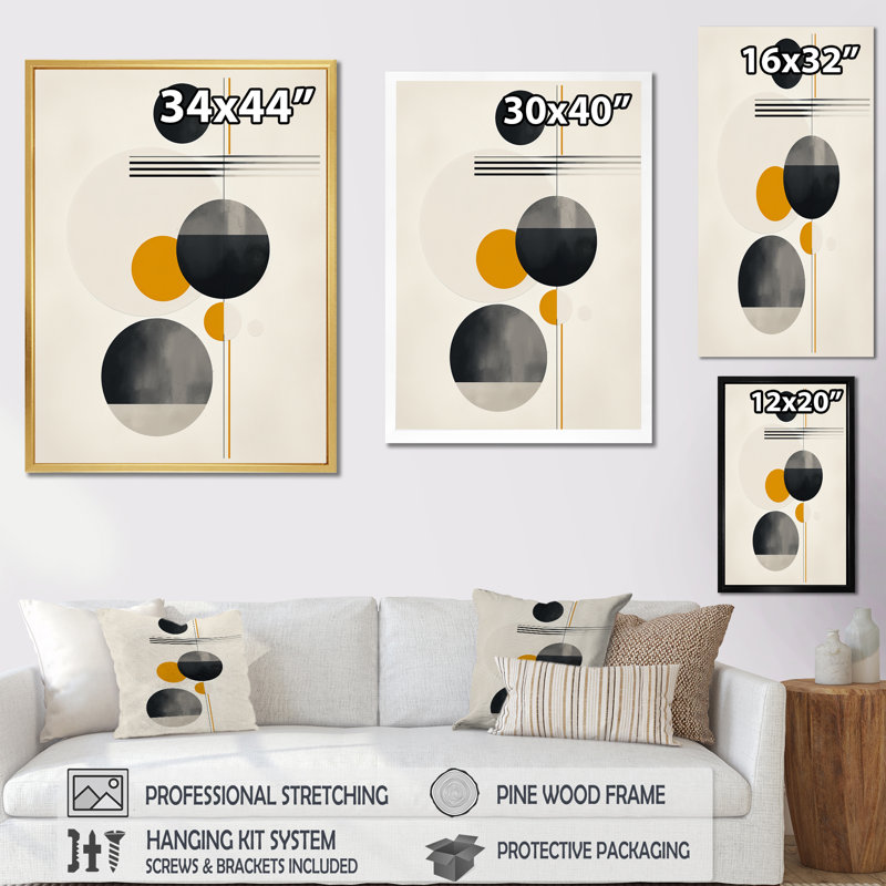Minimal circulaire, Illustration géométrique I - Art mural géométrique moderne, salon, H 32 po x l 24 po x P 1 po