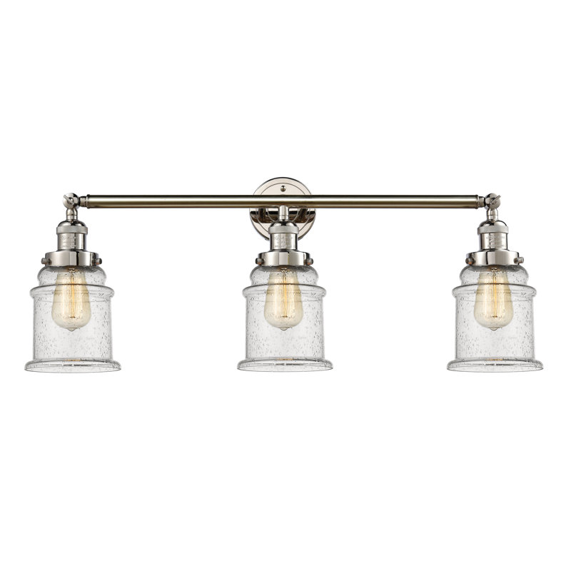 Galaviz 3 - Light Dimmable Vanity Light, Seedy 2, Polished Nickel, 6 Watt Vinage LED Bulb