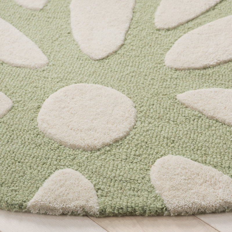 Sveva Kids Hand Tufted Wool Pile Rug, Round 6"