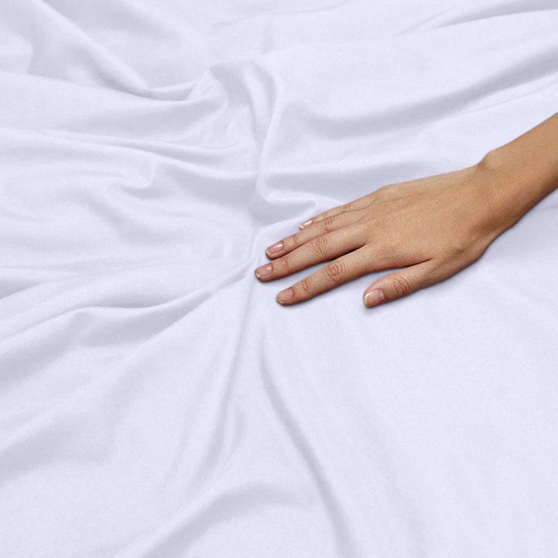 Hongsi 100% Egyptian-Like Cotton High-Quality Flat Bed Sheets, Super King (6'), White