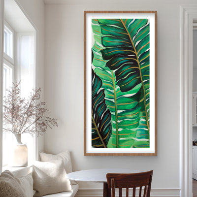 Feuilles exotiques, reproduction encadrée matte - décoration intérieure unique