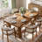 63" Farmhouse Solid Wood Dining Table for 4–6 People with Thick Top & Trestle Base-513181373