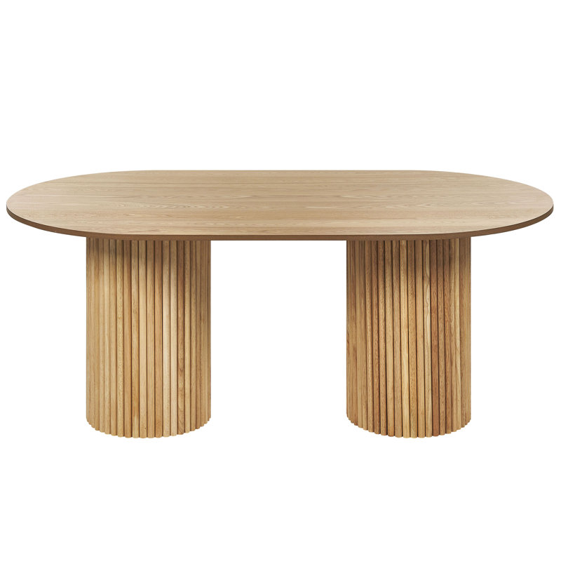 Morwenna Oval Solid Wood Base Dining Table