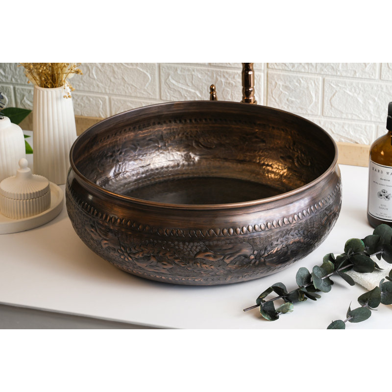 ALFIQ 469.9mm L x 469.9mm W Copper Circular Sink