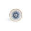 Elegant Dessert Plate Set (6 Pieces), 100% Ceramic Stoneware, 8.7 x 8.7 inches | Antibacterial, Easy-Clean, Eco-Friendly, Water-Resistant | Stylish White, Blue & Orange Design for Any Table Setting