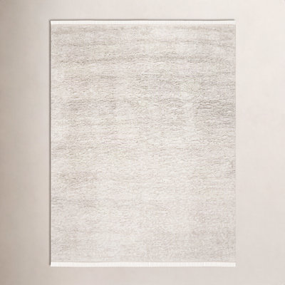 Wyly Beige Handmade Shag Wool Rug