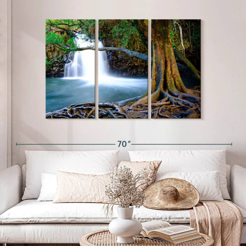 Alvord Maui's Ancient Tree Waterfall, 32" H x 50" W