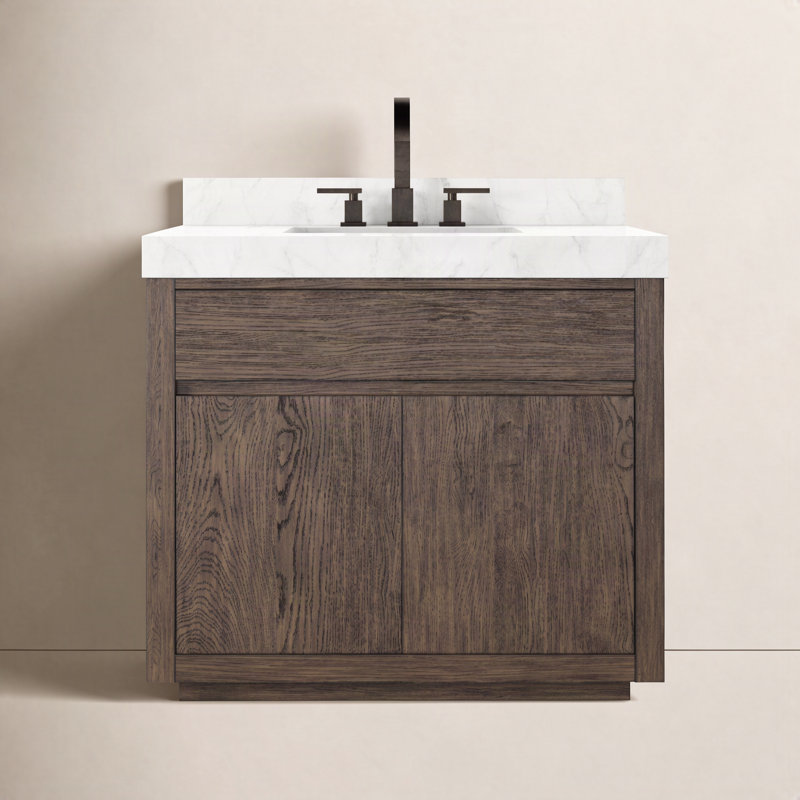 Everett 36'' W Single Vanity, Satin Espresso Oak