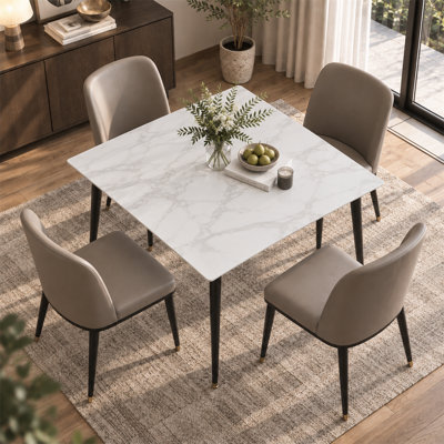 Annagh Stone Top Metal Base Dining Table