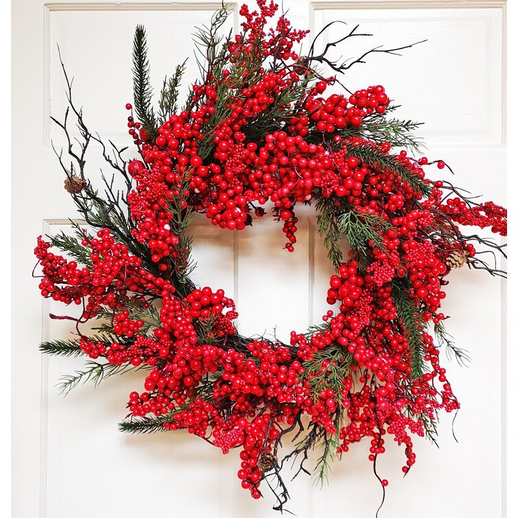 Berry Cedar 26 Foam Wreath The Holiday Aisle Color: Red