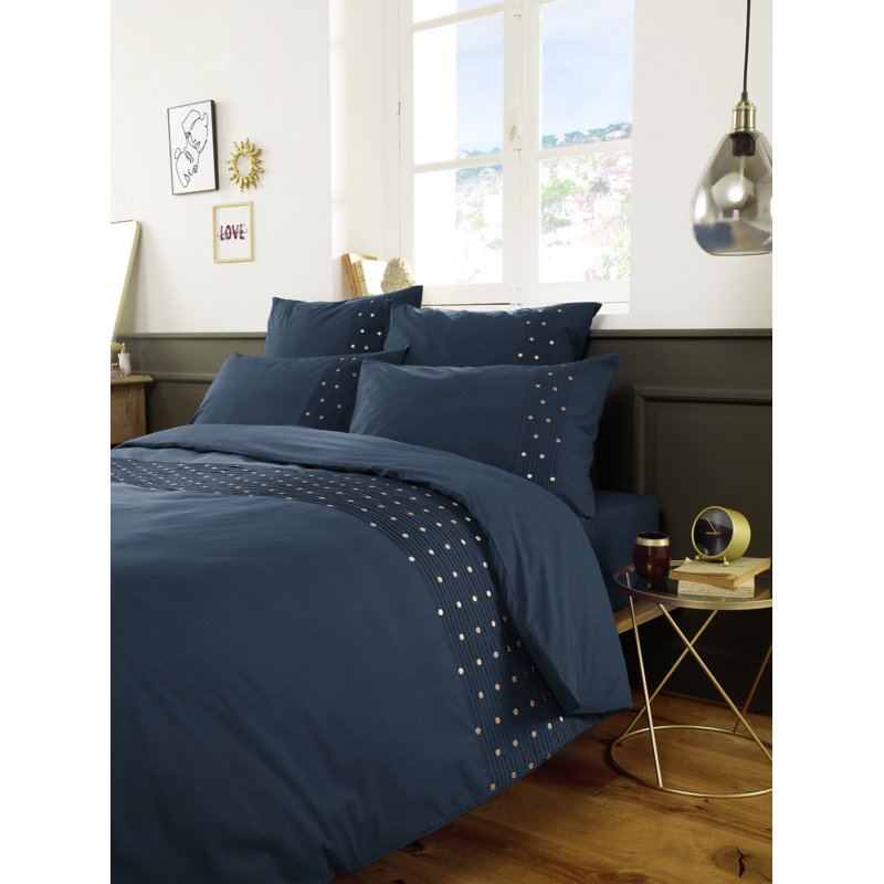 Buckhanon Cotton Solid Colour Duvet Cover, Blue, Super King Duvet Cover