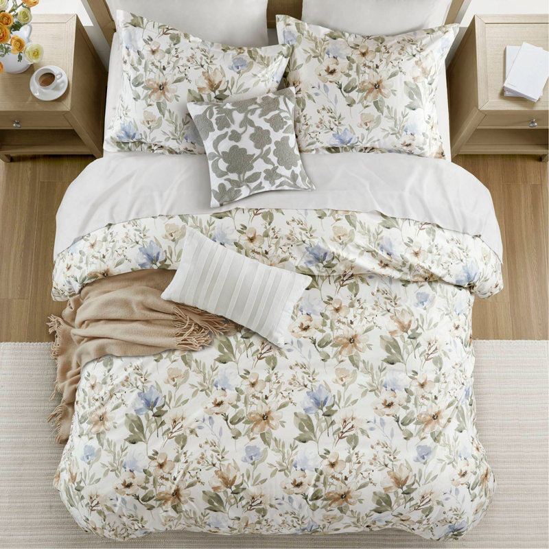 Ensemble de housse de couette en satin de coton 5PCS, Housse de couette très grand / très grand califo
