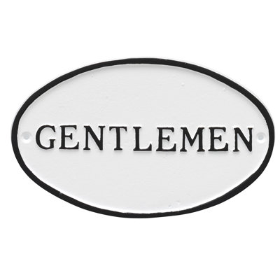 Plaque d’adresse de toilette ovale gentlemen’s