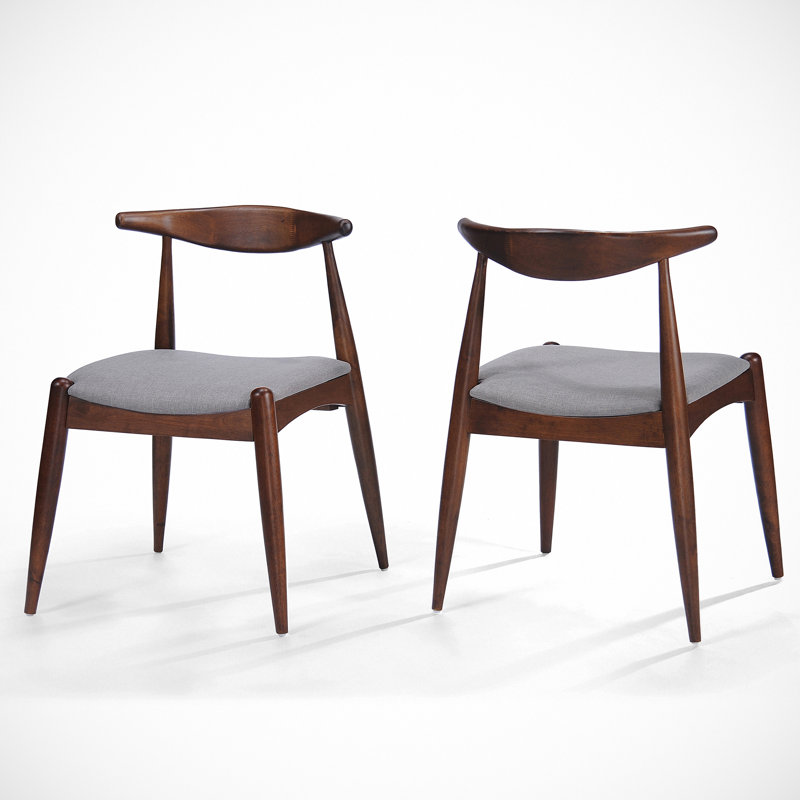 Chaises de salle à manger Joo, Gris clair, Noyer