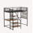 Twin sized loft metal bed with white for bedroom and dormitory, with built-in charging station and LED lighting-1425579734-1425579735
