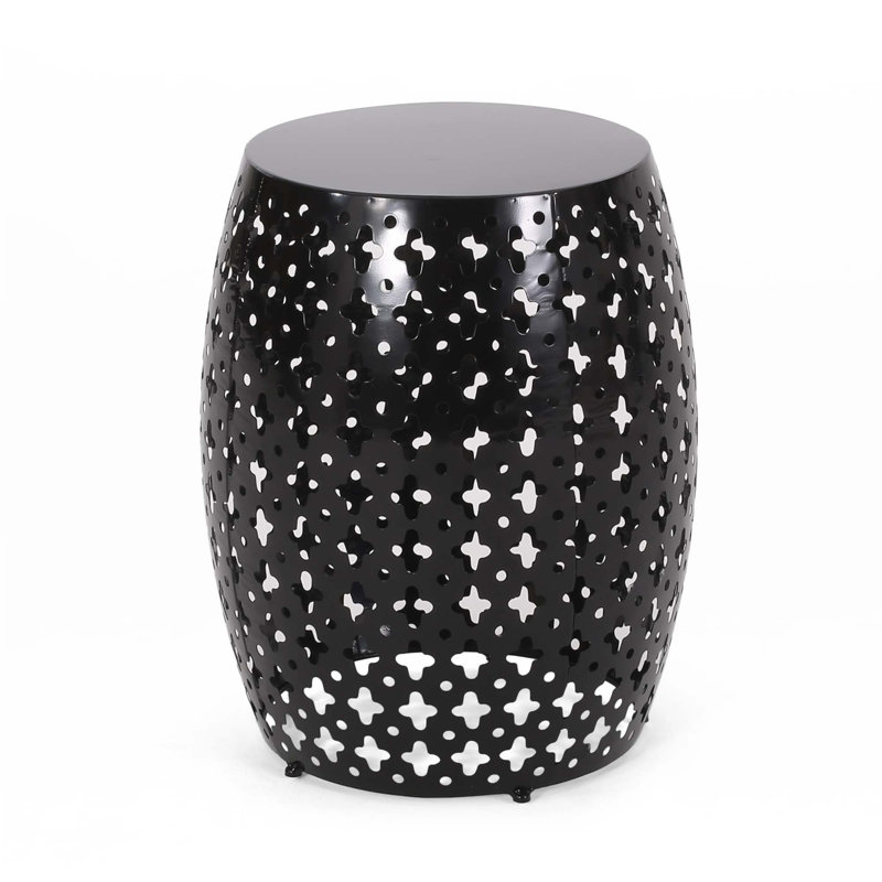 Metal End Table, Black