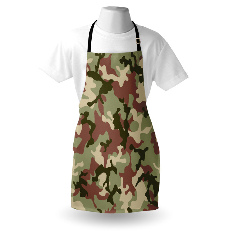 Tablier East Urban Home Camo unisexe, motif en couleurs forêt, taille adulte, vert armée vert foncé