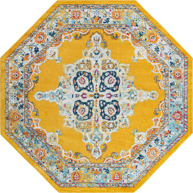 Mirveta Oriental Indoor Rug, Octagon 7'10" x 7'10"