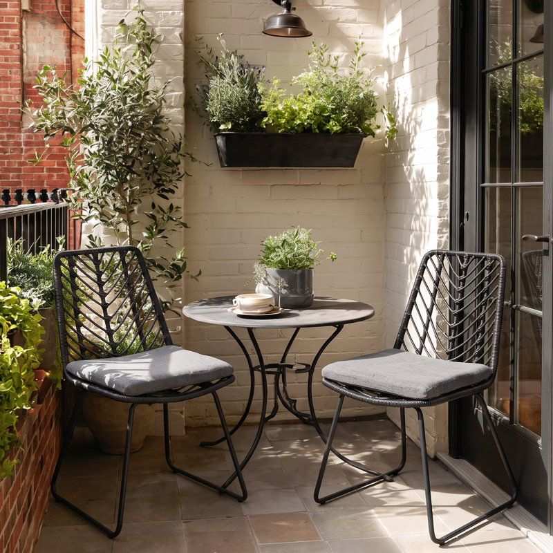 Chaise de patio avec coussin, Gris / Noir