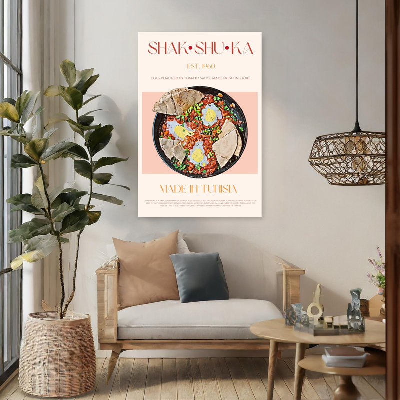 Art mural traditionnel Shakshuka, H 48 po x l 32 po