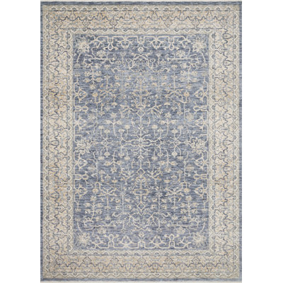 Tapis oriental bleu foncé / ivoire Bianca