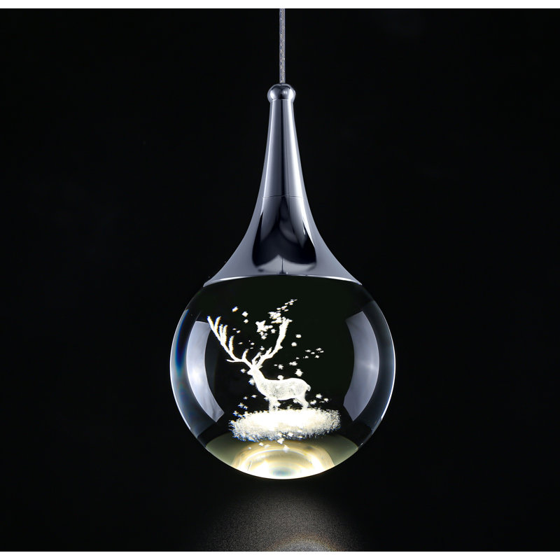Marguerette 1 - Light Chrome LED Single Pendant Light