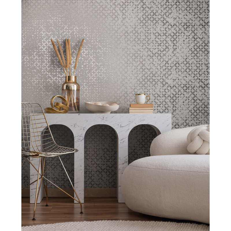 City Romance Abstract Wallpaper, Grey
